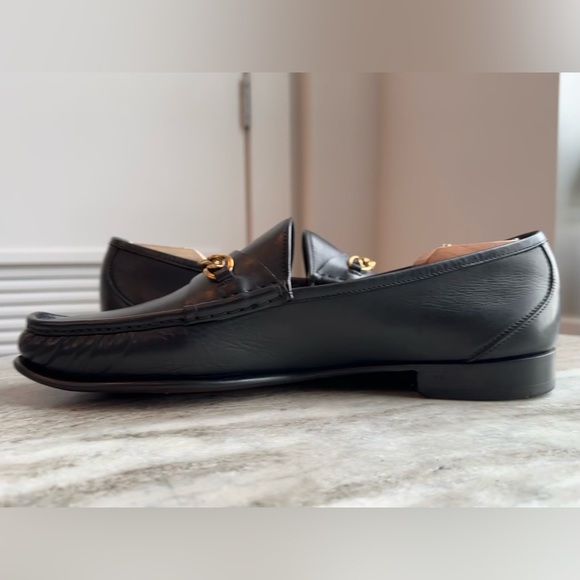 TOM FORD York Chain Black Smooth Leather Loafers US 11.5 Italy $1600 Horsebit - Picture 5 of 8